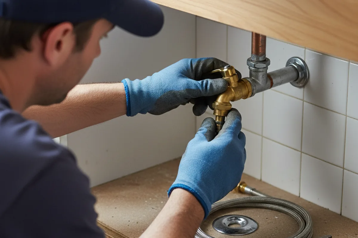 Shutoff valve and fitting work during Faucet and Fixture Repair in Barre